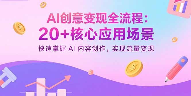 (15915期)AI创意变现全流程:20+核心应用场景,快速掌握AI内容创作,实现流量变现网创吧-网创项目资源站-副业项目-创业项目-搞钱项目网创吧