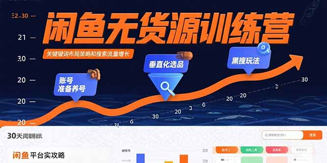 （15698期）闲鱼无货源训练营：账号准备养号/垂直化选品/黑搜玩法，0基础30天盈利指南网创吧-网创项目资源站-副业项目-创业项目-搞钱项目网创吧