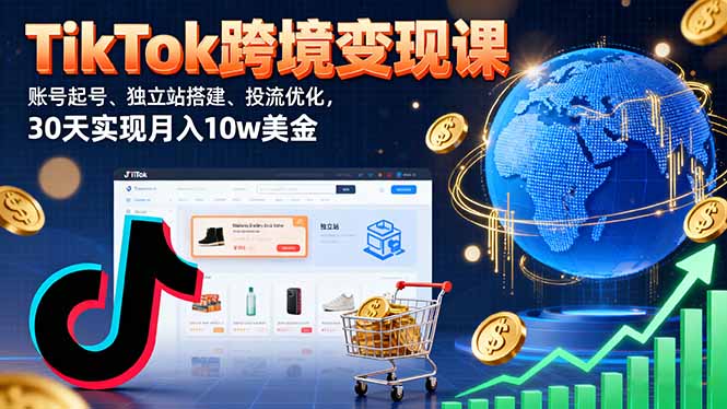 (16034期)TikTok跨境变现课:账号起号、独立站搭建、投流优化,30天实现月入10w美金网创吧-网创项目资源站-副业项目-创业项目-搞钱项目网创吧