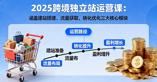 （16211期）2025跨境独立站运营课：涵盖建站搭建、流量获取、转化优化三大核心模块网创吧-网创项目资源站-副业项目-创业项目-搞钱项目网创吧