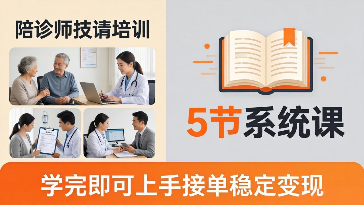 (18116期)想做陪诊师不知从何下手?5节系统课教你掌握核心技能,学完即可上手接单稳定变现网创吧-网创项目资源站-副业项目-创业项目-搞钱项目网创吧