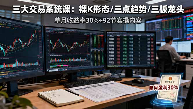 (16269期)三大交易系统课:裸K形态/三点趋势/三板体系,单月收益率30%+92节实操内容网创吧-网创项目资源站-副业项目-创业项目-搞钱项目网创吧