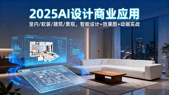 (16052期)2025AI设计商业应用:室内/软装/建筑/景观,智能设计+效果图+动画实战网创吧-网创项目资源站-副业项目-创业项目-搞钱项目网创吧
