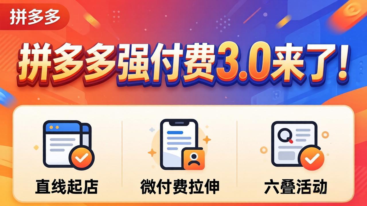 (18284期)拼多多强付费3.0来了(更新4月)直线起店+微付费拉伸+六叠活动,稳定起店破解流量瓶颈网创吧-网创项目资源站-副业项目-创业项目-搞钱项目网创吧