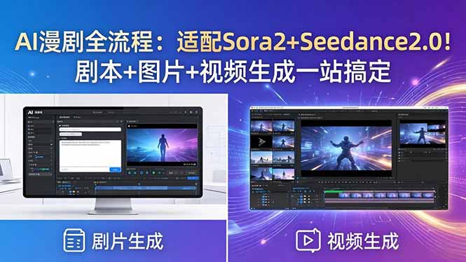(18400期)AI漫剧全流程:适配Sora2+Seedance2.0!剧本+图片+视频生成一站搞定网创吧-网创项目资源站-副业项目-创业项目-搞钱项目网创吧