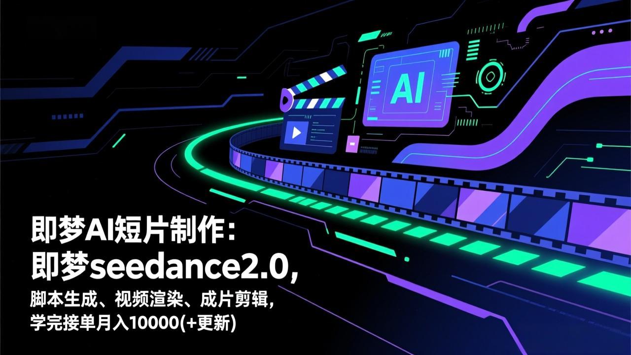 (17969期)即梦AI 短片制作(更新):即梦seedance2.0,脚本生成、视频渲染、成片剪辑,学完接单月入10000+网创吧-网创项目资源站-副业项目-创业项目-搞钱项目网创吧