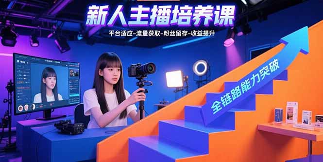 (15701期)新人主播培养课:平台适应-流量获取-粉丝留存-收益提升 全链路能力突破网创吧-网创项目资源站-副业项目-创业项目-搞钱项目网创吧