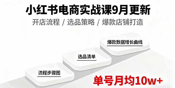 (16120期)小红书电商实战课9月更新,开店流程/选品策略/爆款店铺打造,单号月均10w+网创吧-网创项目资源站-副业项目-创业项目-搞钱项目网创吧