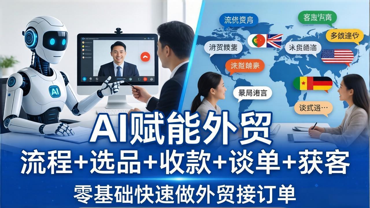 (17930期)外贸+AI实战课:流程+选品+收款+谈单+获客,零基础快速做外贸接订单网创吧-网创项目资源站-副业项目-创业项目-搞钱项目网创吧