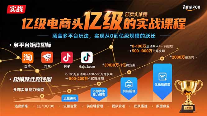 （15803期）亿级电商头部卖家的实战课程：涵盖多平台玩法，实现从0到亿级规模的跃迁网创吧-网创项目资源站-副业项目-创业项目-搞钱项目网创吧