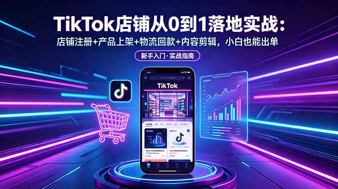 (18862期)TikTok店铺从0到1落地实战:店铺注册+产品上架+物流回款+内容剪辑,小白也能出单网创吧-网创项目资源站-副业项目-创业项目-搞钱项目网创吧