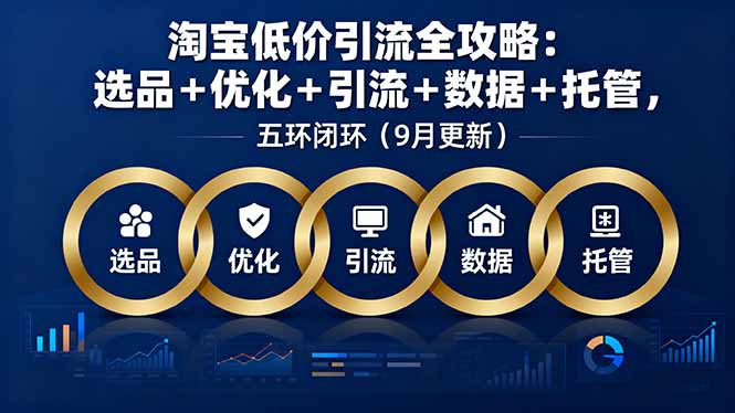 （16009期）淘宝低价引流全攻略：选品＋优化＋引流＋数据＋托管，五环闭环（9月更新）网创吧-网创项目资源站-副业项目-创业项目-搞钱项目网创吧