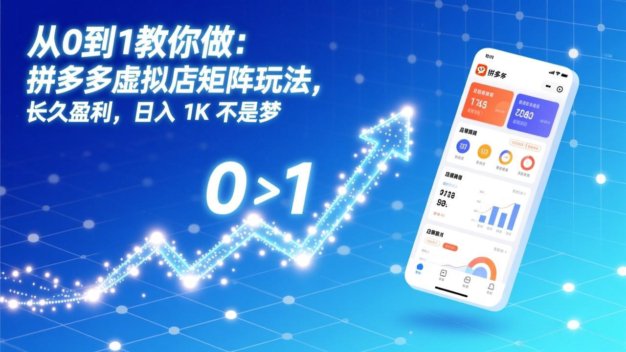 （17205期）从0到1教你做：拼多多虚拟店矩阵玩法，长久盈利，日入 1K 不是梦网创吧-网创项目资源站-副业项目-创业项目-搞钱项目网创吧