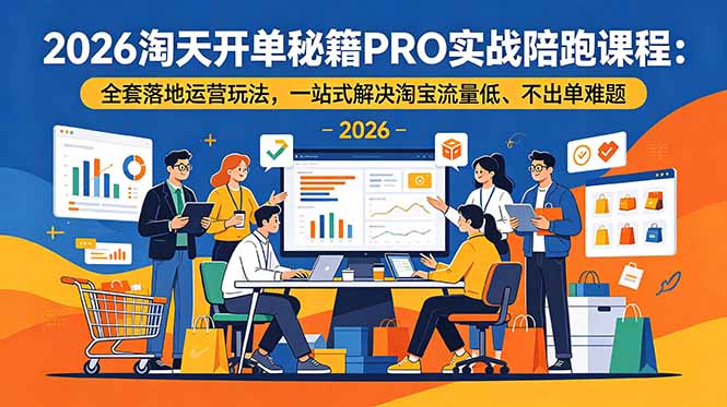 (19351期)2026淘天开单秘籍PRO实战陪跑课程-更新:全套落地运营玩法,一站式解决淘宝流量低、不出单难题网创吧-网创项目资源站-副业项目-创业项目-搞钱项目网创吧