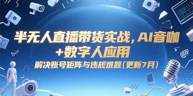(15280期)半无人直播带货实战,AI音咖+数字人应用 解决账号矩阵与违规难题(更新7月)网创吧-网创项目资源站-副业项目-创业项目-搞钱项目网创吧