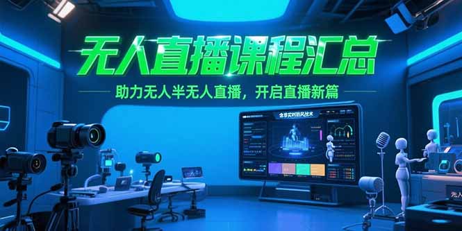 (15218期)无人直播课程汇总,含非实时防风技术,助力无人半无人直播,开启直播新篇网创吧-网创项目资源站-副业项目-创业项目-搞钱项目网创吧