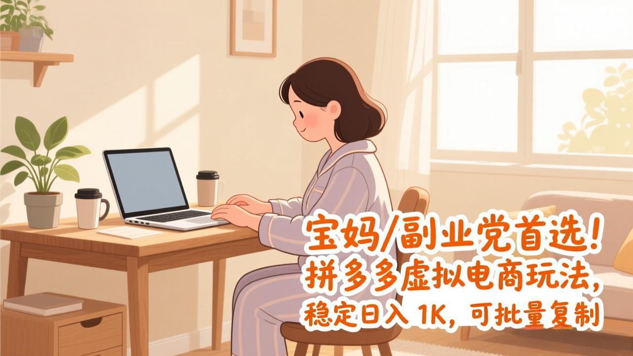 （17155期）宝妈 / 副业党首选！拼多多虚拟电商玩法，稳定日入 1K，可批量复制网创吧-网创项目资源站-副业项目-创业项目-搞钱项目网创吧