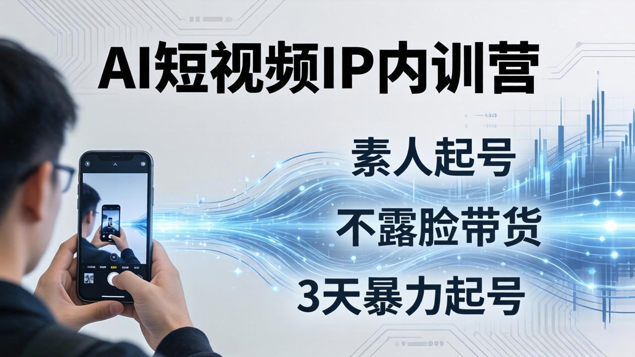 (19208期)2026AI短视频IP内训营-更新:从素人起号到不露脸带货,3天暴力起号全流程拆解网创吧-网创项目资源站-副业项目-创业项目-搞钱项目网创吧