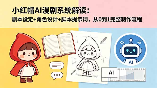 (18612期)小红帽AI漫剧系统解读:剧本设定+角色设计+脚本提示词,从0到1完整制作流程网创吧-网创项目资源站-副业项目-创业项目-搞钱项目网创吧