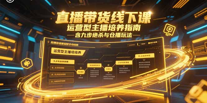 (15281期)直播带货线下课,运营型主播培养指南,含九步绝杀与仓播玩法网创吧-网创项目资源站-副业项目-创业项目-搞钱项目网创吧