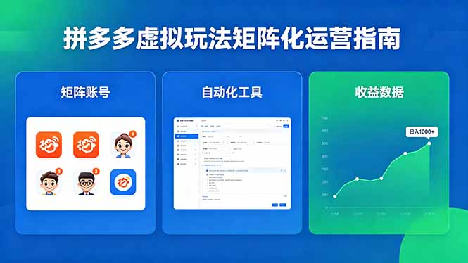 （18361期）闭眼可复制的拼多多虚拟玩法，矩阵化运营，长期稳定日入 1000+网创吧-网创项目资源站-副业项目-创业项目-搞钱项目网创吧