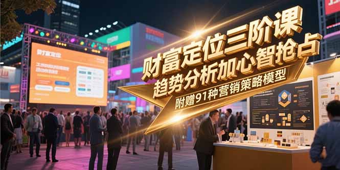 (15219期)财富定位三阶课,趋势分析加心智抢占,附赠91种营销策略模型网创吧-网创项目资源站-副业项目-创业项目-搞钱项目网创吧