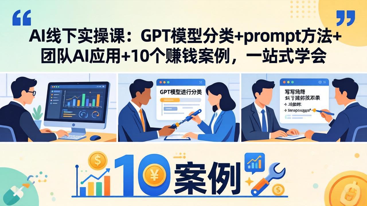(18017期)AI线下实操课:GPT模型分类+prompt方法+团队AI应用+10个赚钱案例,一站式学会网创吧-网创项目资源站-副业项目-创业项目-搞钱项目网创吧