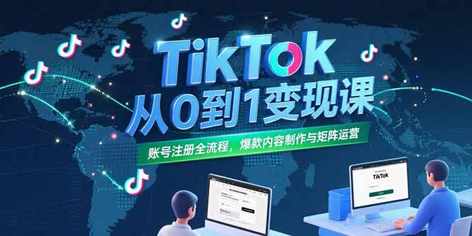 （15346期）TikTok从0到1变现课，账号注册全流程，爆款内容制作与矩阵运营网创吧-网创项目资源站-副业项目-创业项目-搞钱项目网创吧