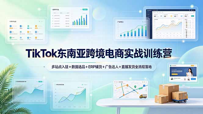(19155期)TikTok东南亚跨境电商实战训练营:多站点入驻+数据选品+ERP铺货+广告达人+直播发货全流程落地网创吧-网创项目资源站-副业项目-创业项目-搞钱项目网创吧
