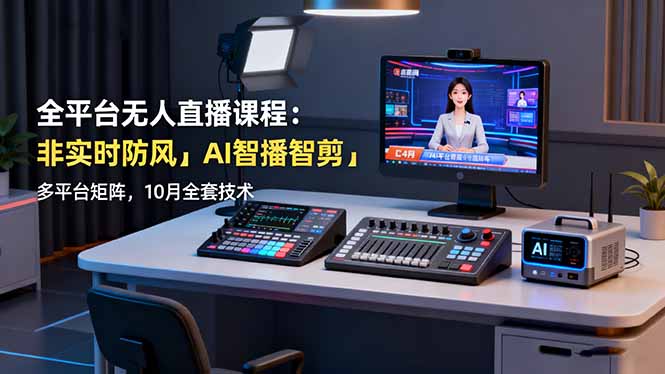 （16279期）全平台无人直播课程：非实时防风＋AI智播智剪＋多平台矩阵，10月全套技术网创吧-网创项目资源站-副业项目-创业项目-搞钱项目网创吧