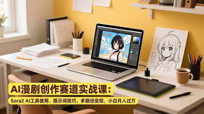 (16936期)AI漫剧创作赛道实战课:Sora2 AI工具使用、提示词技巧、多路径变现,小白月入过万网创吧-网创项目资源站-副业项目-创业项目-搞钱项目网创吧