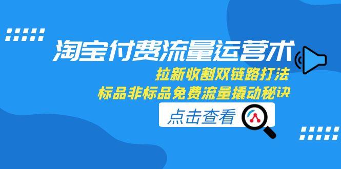 (15135期)淘宝付费流量运营术,拉新收割双链路打法,标品非标品免费流量撬动秘诀网创吧-网创项目资源站-副业项目-创业项目-搞钱项目网创吧
