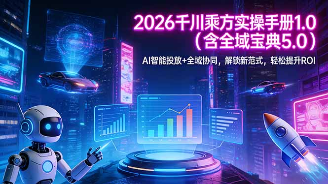 (17625期)2026 千川乘方实操手册 1.0(含全域宝典 5.0)AI 智能投放+全域协同,解锁新范式,轻松提升ROI网创吧-网创项目资源站-副业项目-创业项目-搞钱项目网创吧