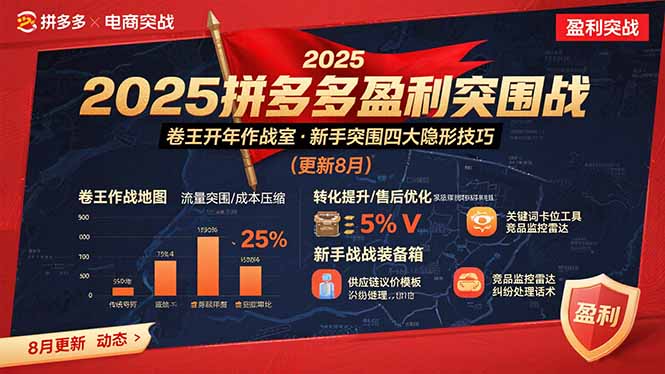 (15687期)2025拼多多盈利突围战:卷王开年作战室,新手突围四大隐形技巧(更新8月)网创吧-网创项目资源站-副业项目-创业项目-搞钱项目网创吧