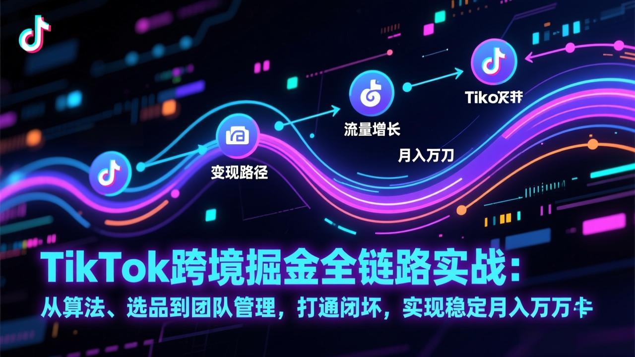(17216期)TikTok跨境掘金全链路实战:从算法、选品到团队管理,打通闭环,实现稳定月入万刀网创吧-网创项目资源站-副业项目-创业项目-搞钱项目网创吧