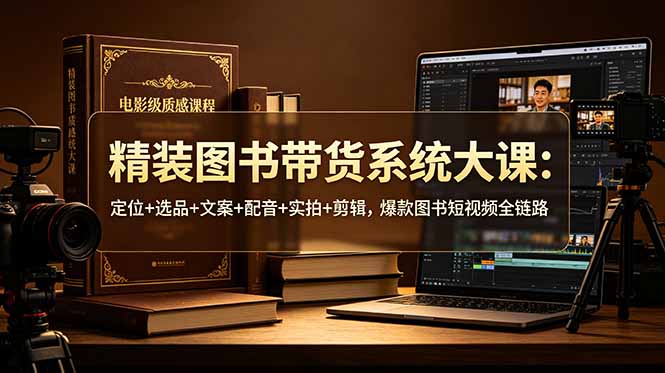 （19007期）精装图书带货系统大课：定位+选品+文案+配音+实拍+剪辑，爆款图书短视频全链路网创吧-网创项目资源站-副业项目-创业项目-搞钱项目网创吧