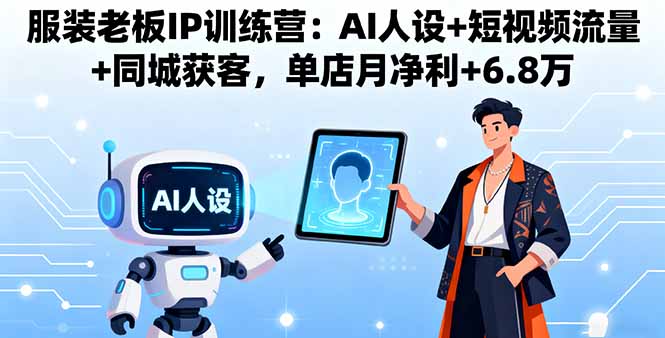 (16117期)服装老板IP训练营:AI人设+短视频流量+同城获客,单店月净利+6.8万网创吧-网创项目资源站-副业项目-创业项目-搞钱项目网创吧