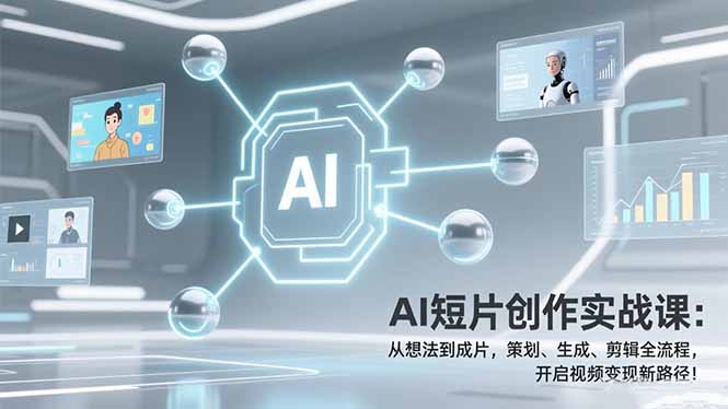 (17327期)AI短片创作实战课:从想法到成片,策划、生成、剪辑全流程,开启视频变现新路径!网创吧-网创项目资源站-副业项目-创业项目-搞钱项目网创吧