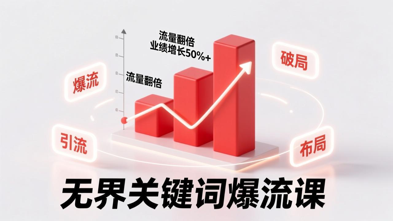 (17063期)无界关键词爆流课,破局布局逻辑、阶段精准引流,实现流量翻倍,店铺业绩增长50%+。网创吧-网创项目资源站-副业项目-创业项目-搞钱项目网创吧