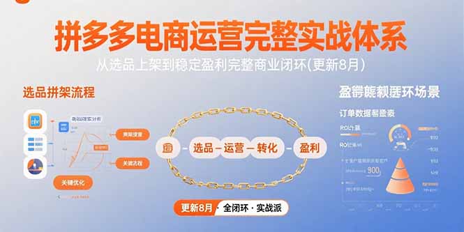 (15579期)拼多多电商运营完整实战体系,从选品上架到稳定盈利完整商业闭环(更新8月)网创吧-网创项目资源站-副业项目-创业项目-搞钱项目网创吧