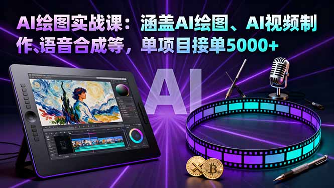 (16304期)AI绘图实战课:涵盖AI绘图、AI视频制作、语音合成等,单项目接单5000+网创吧-网创项目资源站-副业项目-创业项目-搞钱项目网创吧