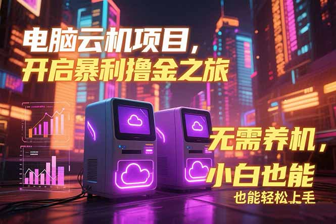 (15323期)电脑云机项目 暴力撸金玩法,不需要养机 配置没有要求 单机100个窗口一...网创吧-网创项目资源站-副业项目-创业项目-搞钱项目网创吧