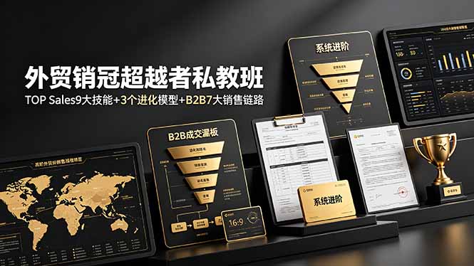 (19156期)外贸销冠超越者私教班:TOP Sales9大技能+3个进化模型+B2B7大销售链路,系统进阶网创吧-网创项目资源站-副业项目-创业项目-搞钱项目网创吧