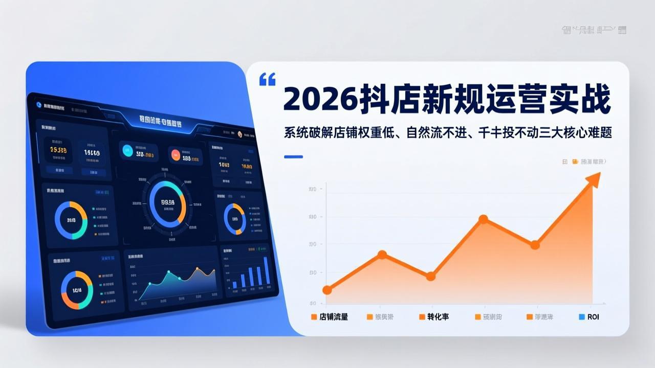 (17502期)2026抖店新规运营实战:系统破解店铺权重低、自然流不进、千川投不动三大核心难题网创吧-网创项目资源站-副业项目-创业项目-搞钱项目网创吧