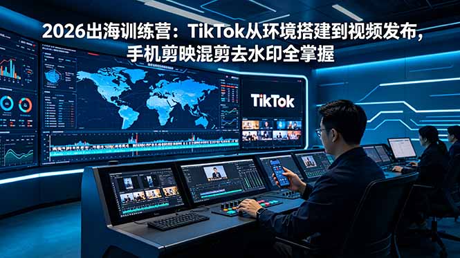 （18875期）2026出海训练营：TikTok从环境搭建到视频发布，手机剪映混剪去水印全掌握网创吧-网创项目资源站-副业项目-创业项目-搞钱项目网创吧