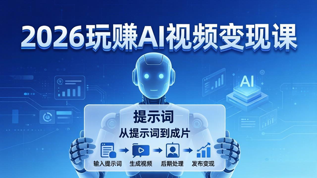 （17827期）2026玩赚AI视频变现课：掌握 AI 视频全流程技能，从提示词到成片高效产出网创吧-网创项目资源站-副业项目-创业项目-搞钱项目网创吧