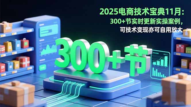 （16493期）2025电商技术宝典11月：200+节实时更新实操案例，可技术变现亦可自用放大网创吧-网创项目资源站-副业项目-创业项目-搞钱项目网创吧