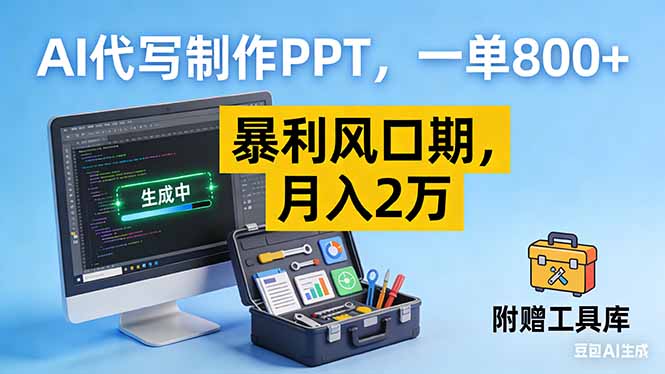 (16967期)AI代写制作PPT,一单800+, 暴利风口期,月入2万【附工具】网创吧-网创项目资源站-副业项目-创业项目-搞钱项目网创吧