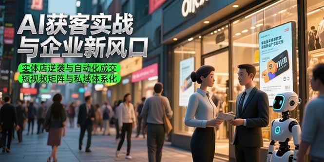 (15348期)AI获客实战与企业新风口,实体店逆袭与自动化成交 短视频矩阵与私域体系化网创吧-网创项目资源站-副业项目-创业项目-搞钱项目网创吧