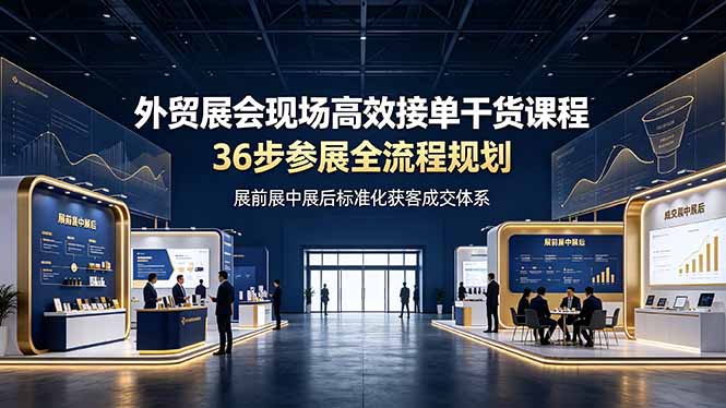 (19157期)外贸展会现场高效接单干货课程,36步参展全流程规划,展前展中展后标准化获客成交体系网创吧-网创项目资源站-副业项目-创业项目-搞钱项目网创吧